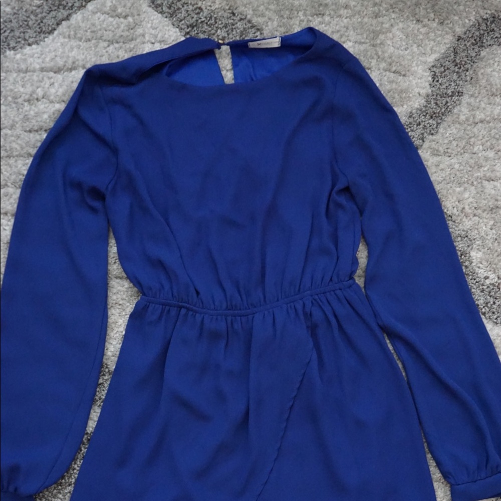 Royal blue open back dress
